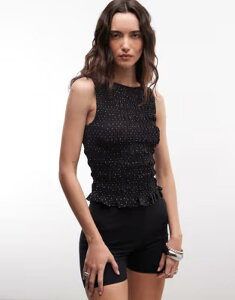 �f�C�W�[�X�g���[�g ���f�B�[�X �g�b�v�X �V���c �h�b�g�� �h�b�g Daisy Street shirred top in polka dot Polka dot �h�b�g