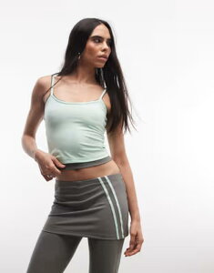 �R���[�W���� ���f�B�[�X �g�b�v�X �V���c COLLUSION sporty double layer cami top - part of a set LIGHT GREEN �O���[��