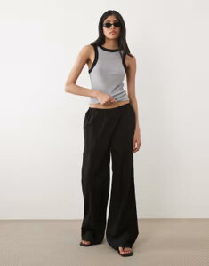 �G�C�\�X ���f�B�[�X �g�b�v�X T�V���c ���u �R���g���X�g ASOS DESIGN ribbed racer tank top with contrast hems heather and GRAY HEATHER & BLACK �u���b�N
