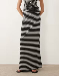 �G�C�\�X ���f�B�[�X �{�g���X�J�[�g �}�L�V ASOS DESIGN column maxi skirt and black stripes - part of a set Gray Stripe �O���[