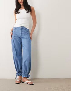 �~�X�Z���t�t���b�W ���f�B�[�X �{�g���X �f�j���p���c �W�[���Y Misselfridge balloon cuffed jeans in mid blue wash LIGHT WASH �u���[