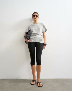 �g�b�v�V���b�v ���f�B�[�X �g�b�v�X T�V���c V�l�b�N �M���U�[ Topshop micro v-neck ruched side tee in heather Gray Heather �O���[