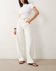 �~�X�Z���t�t���b�W ���f�B�[�X �{�g���X �f�j���p���c �W�[���Y Misselfridge barreleg jeans in ecru �G�N����