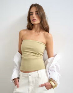 �g�b�v�V���b�v ���f�B�[�X �g�b�v�X T�V���c Topshop bandeau Khaki �J�[�L