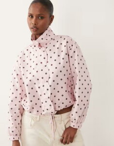 �~�X�Z���t�t���b�W ���f�B�[�X �A�E�^�[ �W���P�b�g�E�u���]�� �h�b�g�� �h�b�g Misselfridge scallop detail windbreaker polka dot Pink Polka Dot �s���N