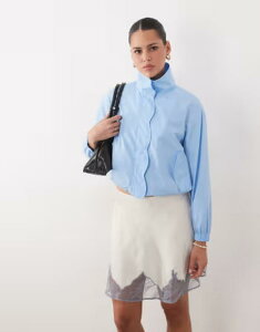 �~�X�Z���t�t���b�W ���f�B�[�X �A�E�^�[ �W���P�b�g�E�u���]�� Misselfridge scallop detail windbreaker BLUE �u���[