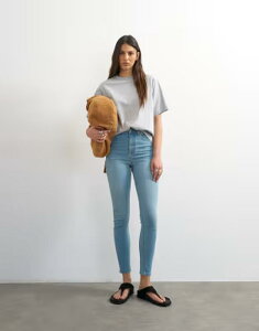 �g�b�v�V���b�v ���f�B�[�X �{�g���X �f�j���p���c �W�[���Y Topshop Jamie high rise jeans in bleach