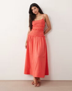 �G�C�\�X ���f�B�[�X �g�b�v�X �����s�[�X �}�L�V ASOS DESIGN crinkle maxi sundress with shirredropped waist Red ���b�h