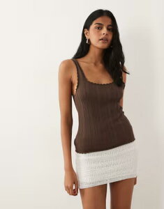 �}���S ���f�B�[�X �{�g���X�J�[�g �~�j T�V���c �j�b�g Mango Teen knit mini skirt WHITE �z���C�g