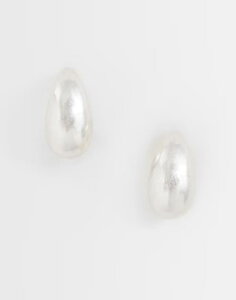 ���N���C�� ���B���e�[�W ���f�B�[�X �A�N�Z�T���[ �s�A�X�E�C�������O Reclaimed Vintage chubby hoop earrings in burnished silver tone Silver �V���o�[
