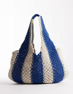 �A�N�Z�T���C�Y ���f�B�[�X �o�b�O Accessorize nautical striped macram shoulder bag and MID BLUE �u���[