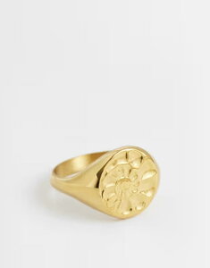 �G�C�\�X �����Y �A�N�Z�T���[ �����O T�V���c ASOS DESIGN waterproof stainlessteel conch shell signet ringOLD �S�[���h