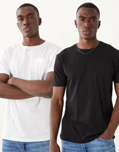 �u���[�u�\�E�� �����Y �g�b�v�X T�V���c �N���[�l�b�N �W���[�W�[ Brave Soul 2 pack crew neck jersey T-shirt with pocket detail Multi �}���`�J���[