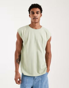 �u���[�u�\�E�� �����Y �g�b�v�X T�V���c Brave Soul oversized tank top in sage GREEN �O���[��