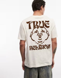 �g�D���[�����W���� �����Y �g�b�v�X T�V���c ���S True Religion logo buddha face T-shirt in winter WHITE �z���C�g