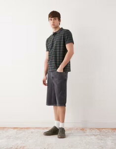 �E�B�[�N�f�C �����Y �g�b�v�X T�V���c �|���V���c Weekday piqu polo t-shirt and green stripes Gray and green stripes �O���[