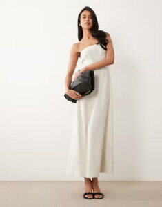 �~�X�Z���t�t���b�W ���f�B�[�X �g�b�v�X �����s�[�X�g���b�v���X ���l�� �}�L�V Misselfridge linen blend strapless maxi dress in stone �X�g�[��