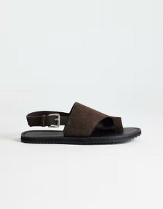 �g�b�v�V���b�v ���f�B�[�X �V���[�Y �T���_�� ���U�[ Topshop Ella leather toe loop sandals in chocolate �`���R���[�g