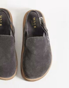 �E�H�[�N�����h�� ���f�B�[�X �V���[�Y �T���_�� �X�G�[�h Walk London Barca clog mulesuede Gray Suede �O���[