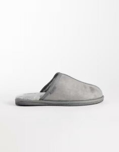 ���o�[�A�C�����h �����Y �V���[�Y �T���_�� �t���[�X River Island fleece lined mule slippers Gray �O���[