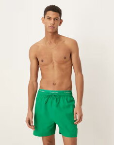 �J���o���N���C�� �����Y ���� �n�[�t�p���c�E�V���[�c �V���[�g�p���c ���S Calvin Klein logo waistbandrawstring swim shorts Mardi Gras Green �O���[��