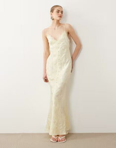 �G�C�\�X ���f�B�[�X �g�b�v�X �����s�[�X ���[�X �}�L�V ASOS DESIGN lace detailing button front maxi slip dress in yellow �C�G���[