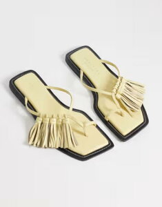 �G�C�\�X ���f�B�[�X �V���[�Y �T���_�� ���U�[ ASOS DESIGN Flit premium tassel sandals in parsnip leather Parsnip Leather
