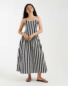 �G�C�\�X ���f�B�[�X �g�b�v�X �����s�[�X�J�[�g ASOS DESIGN drop waist sundress with circle skirt in Black �u���b�N