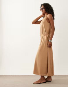 �G�C�\�X ���f�B�[�X �g�b�v�X �����s�[�X �W���[�W�[ �}�L�V ASOS DESIGN textured jersey wrap scarf detail maxi dress in stone �X�g�[��