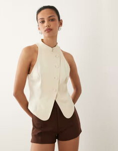 �~�X�Z���t�t���b�W ���f�B�[�X �g�b�v�X �^���N�g�b�v �A�V�����g���[ Misselfridge mandarin collar asymmetric top IVORY �A�C�{���[