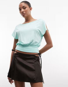 �����L ���f�B�[�X �{�g���X�J�[�g ���[���C�Y �~�j Monki low rise festival mini skirt with cut-outs in chocolate Brown �u���E��