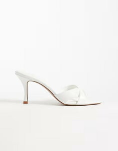 �}���S ���f�B�[�X �V���[�Y �T���_�� �q�[�� Mango crosstrap heeled mules WHITE �z���C�g