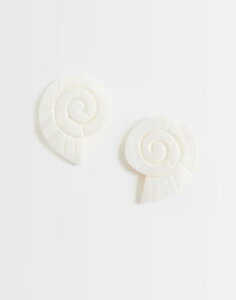 �}���S ���f�B�[�X �A�N�Z�T���[ �s�A�X�E�C�������O Mango sea shell earrings WHITE �z���C�g