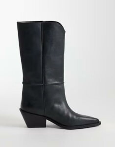 �G�C�\�X ���f�B�[�X �V���[�Y �u�[�c�E���C���u�[�c ���U�[ ASOS DESIGN Cael premium clean western pull on boots leather BLACK LEATHER �u���b�N