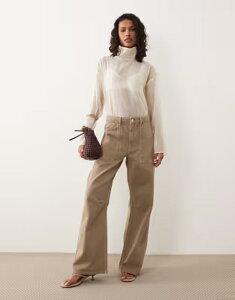 �G�C�\�X ���f�B�[�X �{�g���X �f�j���p���c �J�[�S�p���c ASOS DESIGN cargo pants with knee seams in mocha ���J