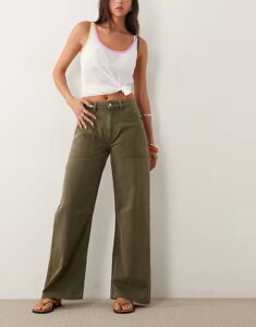 �G�C�\�X ���f�B�[�X �{�g���X �f�j���p���c �J�[�S�p���c ASOS DESIGN cargo pants with knee seams Khaki �J�[�L
