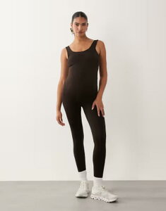 �}�}���C�V�A�X ���f�B�[�X �g�b�v�X �W�����v�X�[�c �}�^�j�e�B Mama.licious Mamalicious Maternity seamless unitard jumpsuit in chocolate torte �`���R���[�g