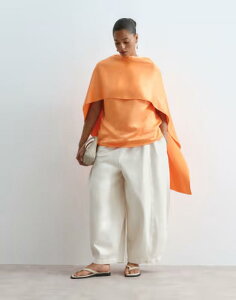 �A�����W ���f�B�[�X �{�g���X �J�W���A���p���c ARRANGE Curve Willa elastic waist drawstring pants in washed bone