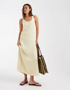 �A���h�A�U�[�X�g�[���[�Y ���f�B�[�X �g�b�v�X �����s�[�X �N���[�v �}�L�V & Other Stories crepe maxi dress with seam detailing in butter yellow TBC �C�G���[
