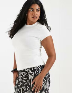 �G�C�\�X ���f�B�[�X �g�b�v�X T�V���c ASOS Curve ASOS DESIGN Curve clean short sleeve baby tee WHITE �z���C�g