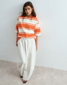 �A�����W ���f�B�[�X �{�g���X �J�W���A���p���c ARRANGE Willa elastic waist drawstring pants in washed bone