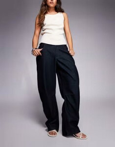 �J�C�A ���f�B�[�X �{�g���X �f�j���p���c �R�b�g�� �W�[���Y Kaiia exclusive cotton rich barreleg denim jeans in rawash Raw denim �f�j��