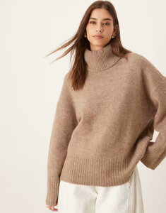�W�[�i�g���R ���f�B�[�X �A�E�^�[ �j�b�g�E�Z�[�^�[ �n�C�l�b�N �E�[�� Gina Tricot high neck long sleeve knitted wool alpaca sweater melange Beige melange �x�[�W��