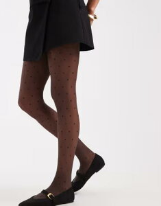 �s�[�V�[�Y ���f�B�[�X �A���_�[�E�F�A �C�� �h�b�g�� �h�b�g Pieces 20 denier polka dotights in chocolate Hot fudge �u���E��