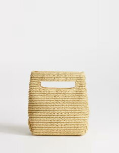 �g�b�v�V���b�v ���f�B�[�X �o�b�O Topshop Stella small clutch purse inatural straw effect NATURAL