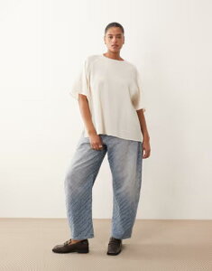 �A�����W ���f�B�[�X �{�g���X �f�j���p���c �W�[���Y ARRANGE Curve Tova textu red jeans in mid wash MID BLUE �u���[