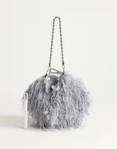 �g�b�v�V���b�v ���f�B�[�X �o�b�O �t�����W Topshop Juliet small fringed graba gray �O���[