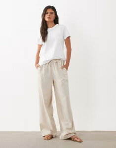 �G�C�\�X ���f�B�[�X �{�g���X �J�W���A���p���c ���l�� ASOS DESIGN linen mix pants inatural - part of a set Natural