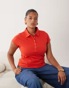 �G�C�\�X ���f�B�[�X �g�b�v�X �|���V���c ASOS Curve ASOS DESIGN Curve picquot shrunken polo RED ���b�h