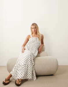�~�X�Z���t�t���b�W ���f�B�[�X �g�b�v�X �����s�[�X �h�b�g�� �h�b�g �}�L�V Misselfridge polka dot seersucker shirredetail maxi dress Polka dot �h�b�g